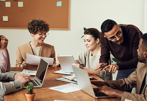 A group of businesspeople collaborating