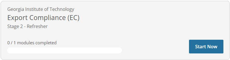 Image shows bar reflecting progress completion for modules